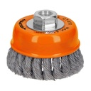 14187 / Carda copa 4' alambre trenzado fino, eje 5/8'-11, Truper