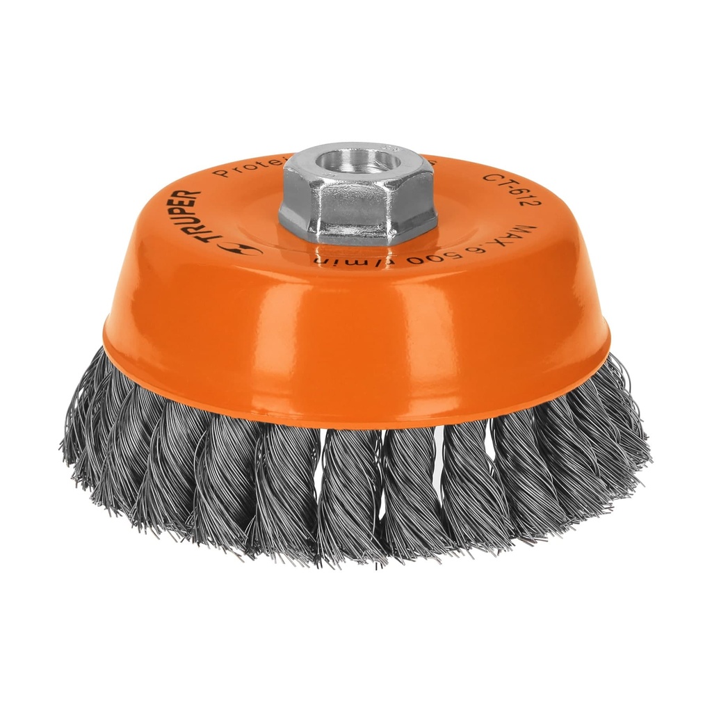 11541 / Carda copa 5' alambre trenzado fino, eje 5/8'-11, Truper