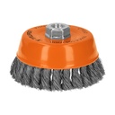 11541 / Carda copa 5' alambre trenzado fino, eje 5/8'-11, Truper