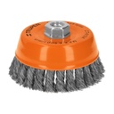 11542 / Carda copa 5' alambre trenzado grueso, eje 5/8'-11, Truper