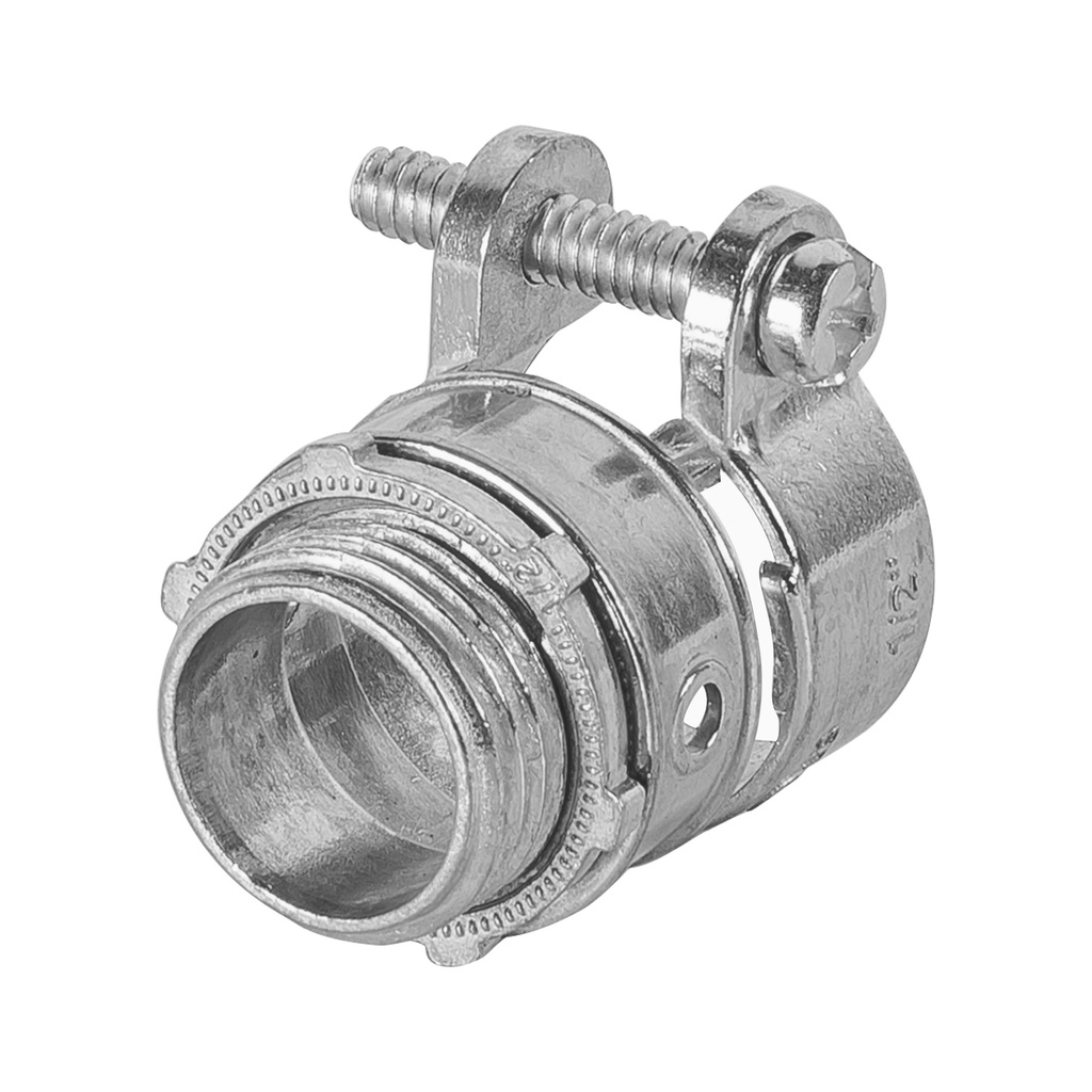 47340 / Conector recto 1/2' para tubo flexible metálico, Volteck