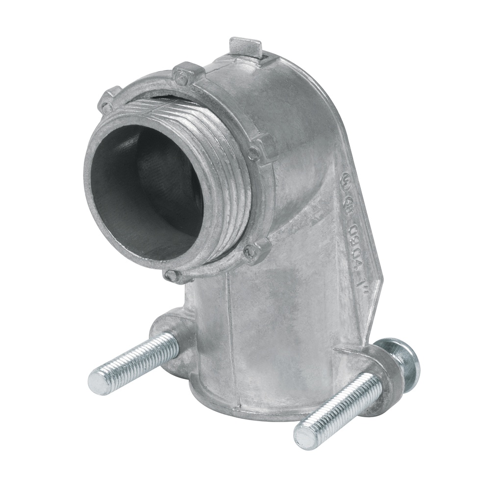47345 / Conector curvo 1' para tubo flexible metálico, Volteck