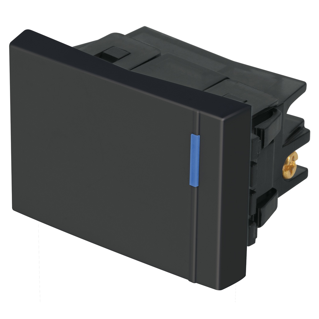 47986 / Interruptor sencillo 1.5 módulos, línea Española,color negro, Volteck