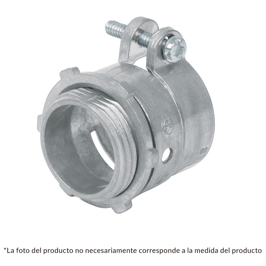 47341 / Conector recto 3/4' para tubo flexible metálico, Volteck