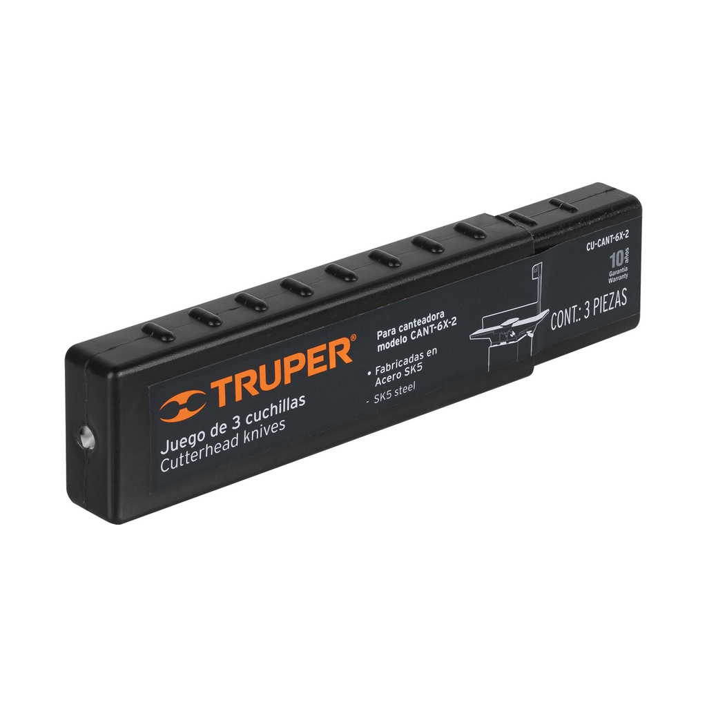 16919 / Caja con 3 cuchillas HSS para canteadora CANT-6X2, Truper