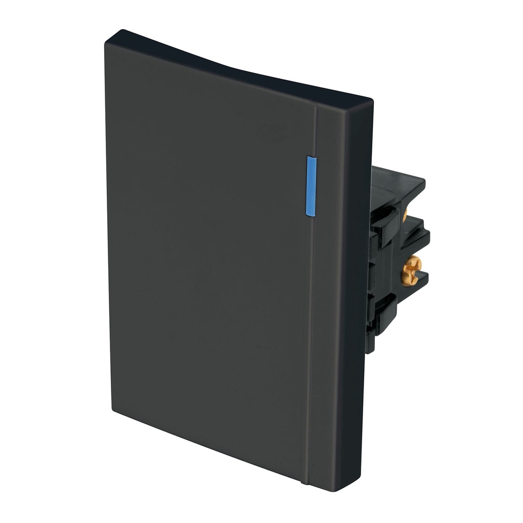47990 / Interruptor de 3 vías, 3 módulos, línea Española, negro, Volteck