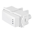 48053 / Interruptor sencillo con luz piloto, línea Italiana, blanco, Volteck