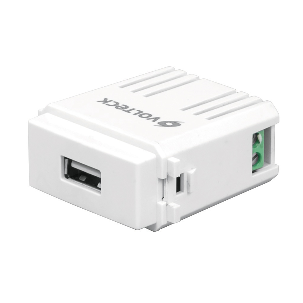 48109 / Módulo puerto USB, línea Italiana, color blanco, Volteck