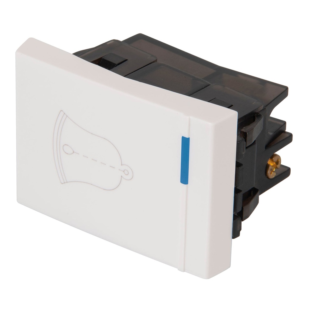 47053 / Interruptor para timbre, 1.5 módulos, línea Española, blanco, Volteck