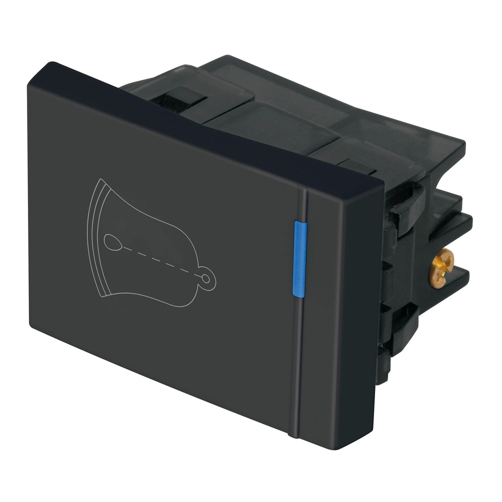 47993 / Interruptor para timbre, 1.5 módulos, línea Española, negro, Volteck
