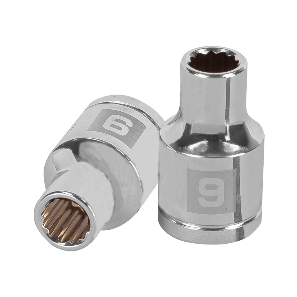 13523 / Dado de 9 mm, 12 puntas, cuadro 1/2', Truper