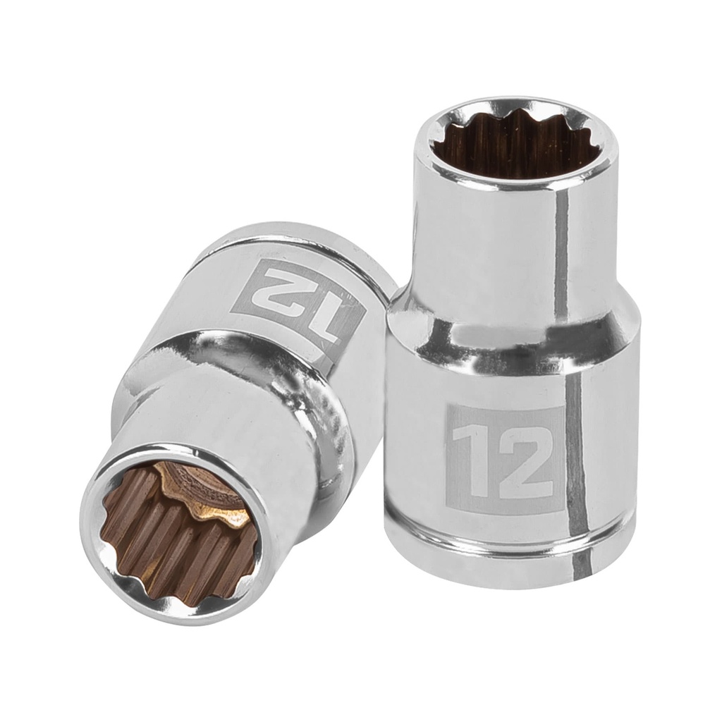 13526 / Dado de 12 mm, 12 puntas, cuadro 1/2', Truper