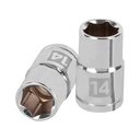 13264 / Dado de 14 mm, 6 puntas, cuadro 1/2', Truper