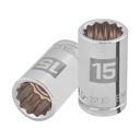 13529 / Dado de 15 mm, 12 puntas, cuadro 1/2', Truper