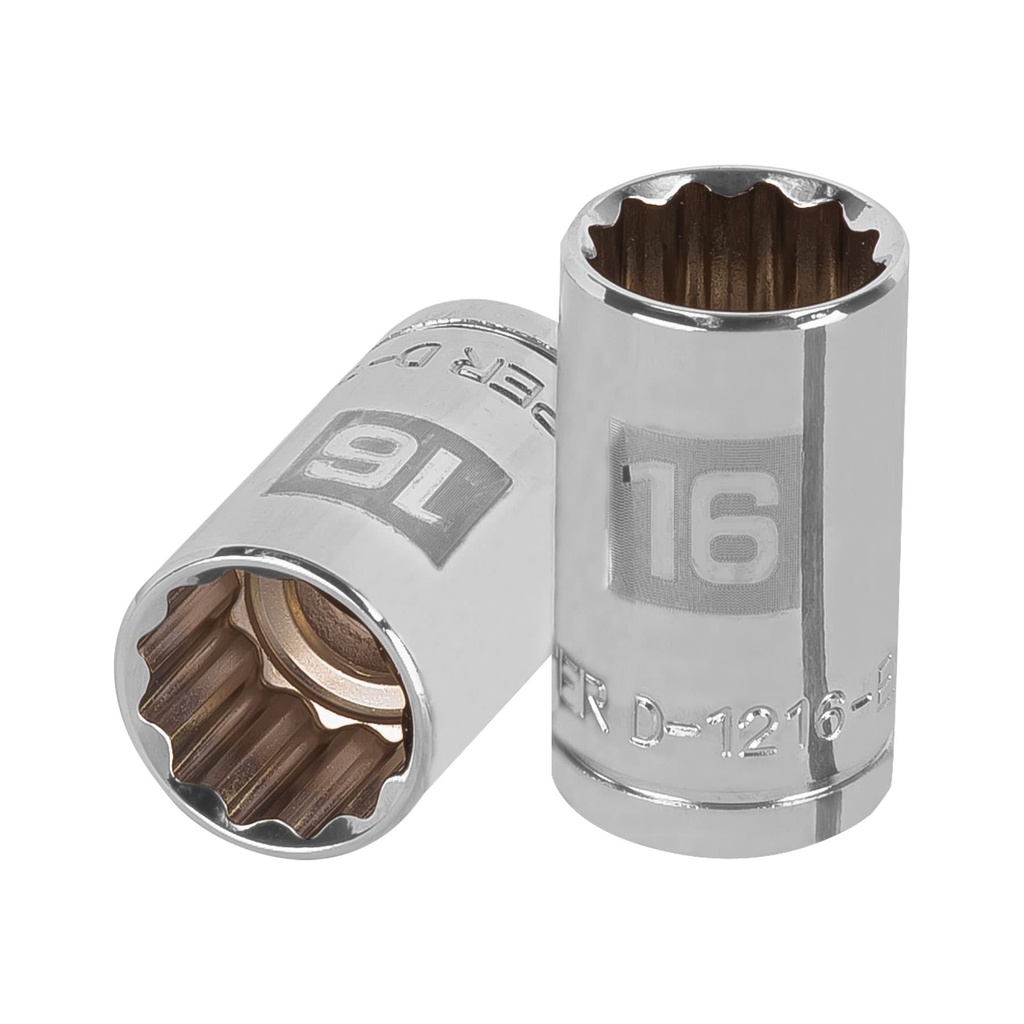 13530 / Dado de 16 mm, 12 puntas, cuadro 1/2', Truper