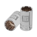 13530 / Dado de 16 mm, 12 puntas, cuadro 1/2', Truper