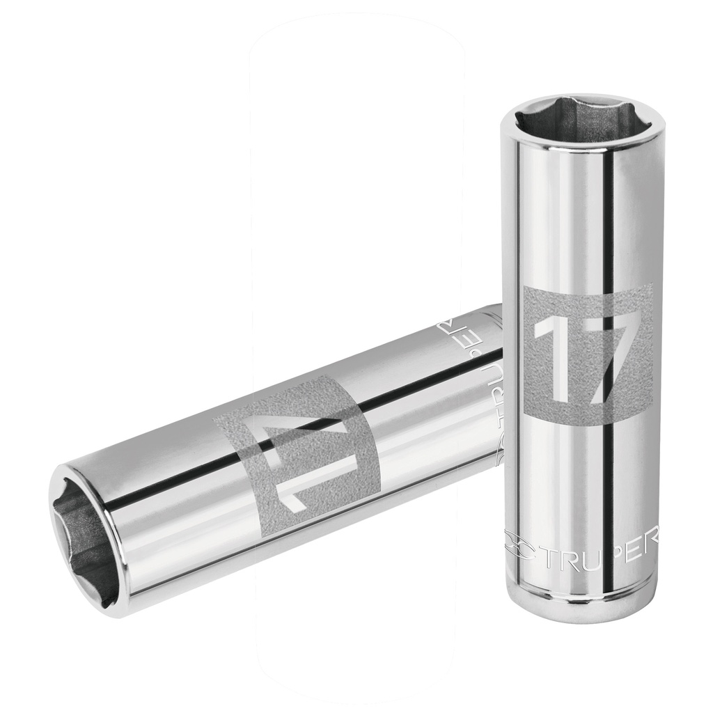 13357 / Dado largo de 17 mm, 6 puntas, cuadro 1/2', Truper
