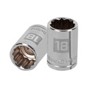 13532 / Dado de 18 mm, 12 puntas, cuadro 1/2', Truper