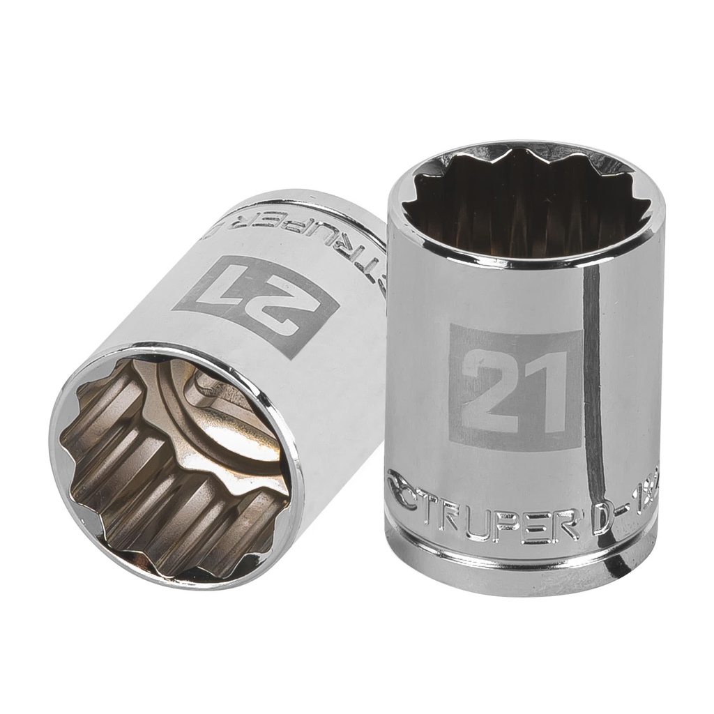 13535 / Dado de 21 mm, 12 puntas, cuadro 1/2', Truper