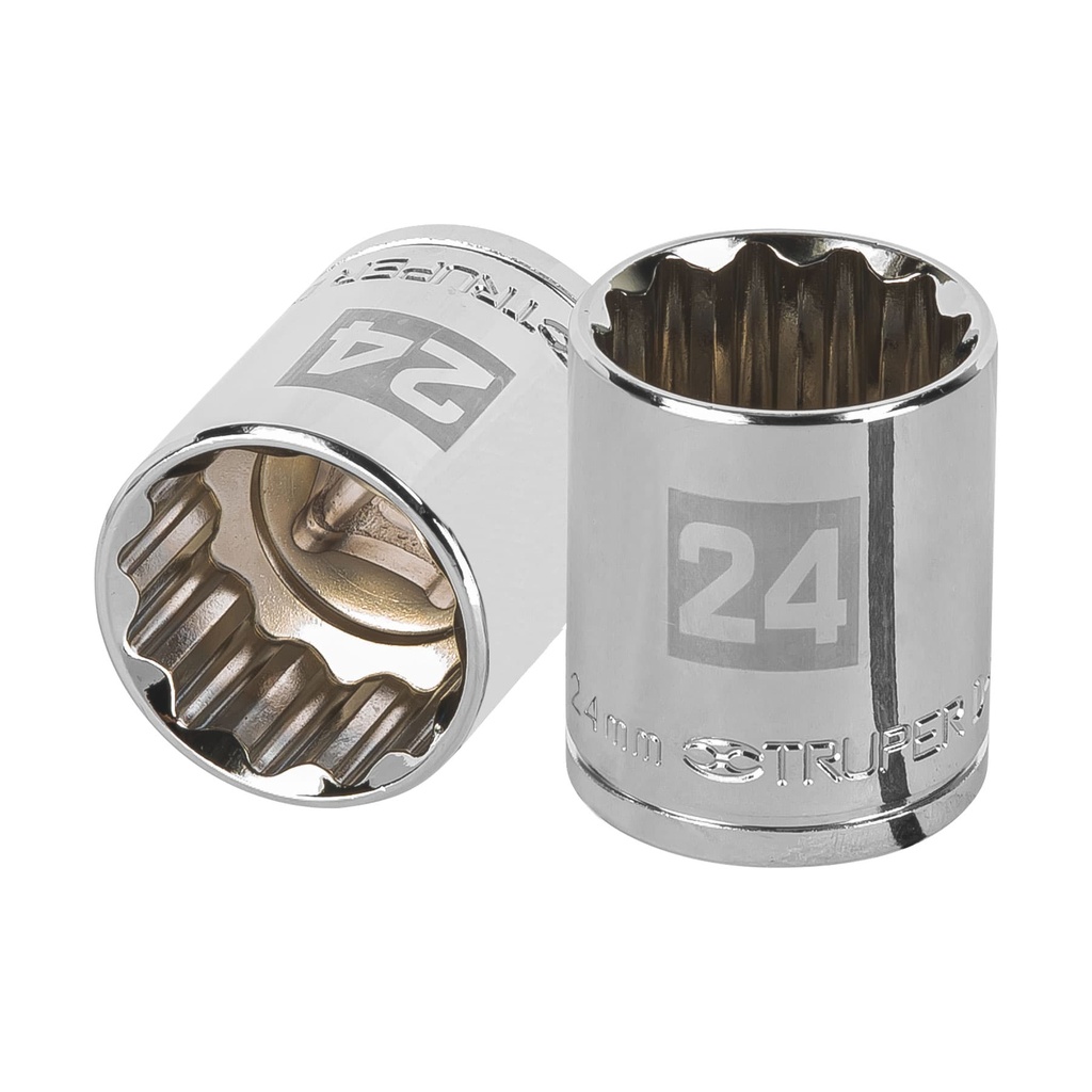 13538 / Dado de 24 mm, 12 puntas, cuadro 1/2', Truper