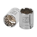 13538 / Dado de 24 mm, 12 puntas, cuadro 1/2', Truper