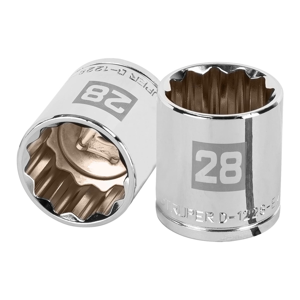 13542 / Dado de 28 mm, 12 puntas, cuadro 1/2', Truper