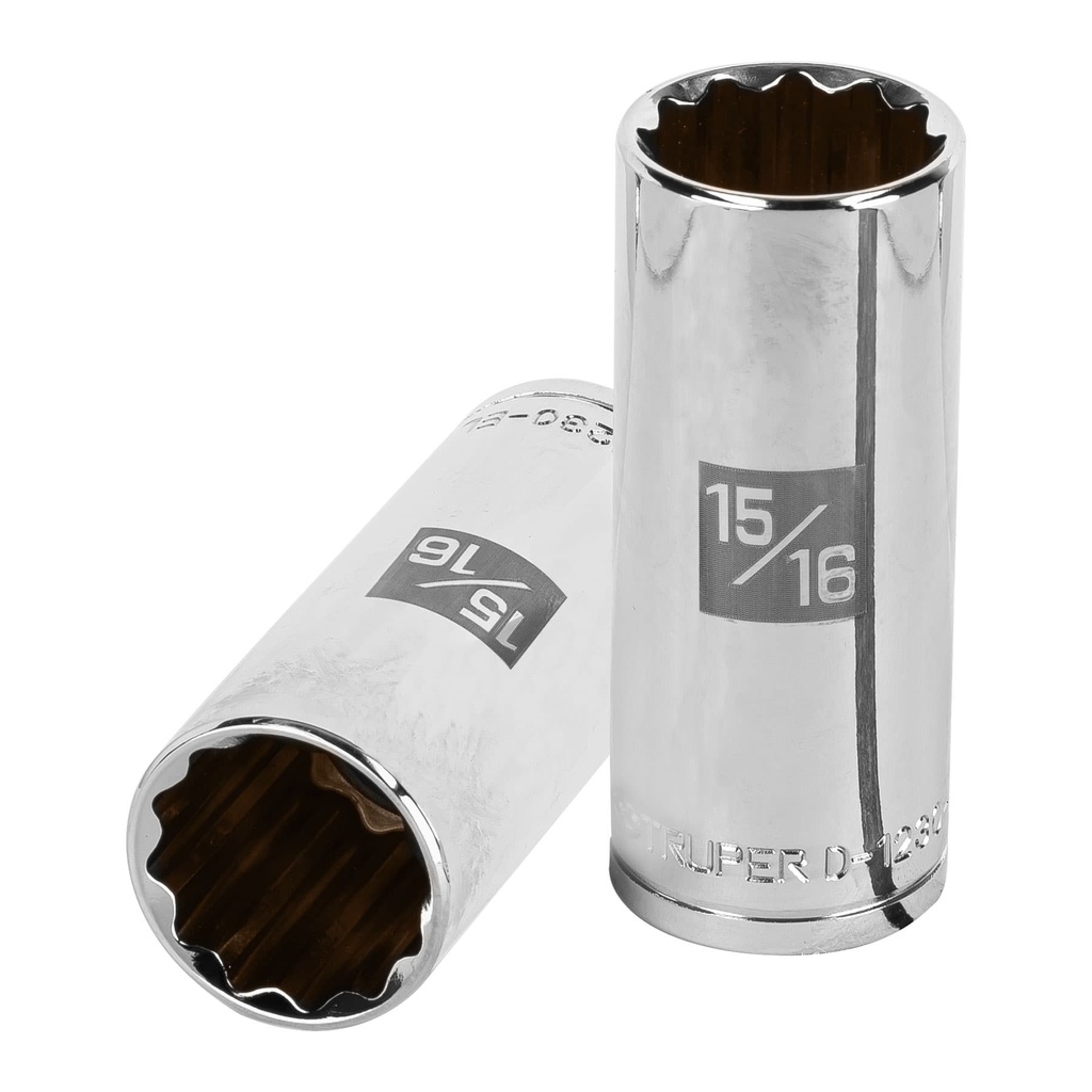 13369 / Dado largo de 15/16', 12 puntas, cuadro 1/2', Truper