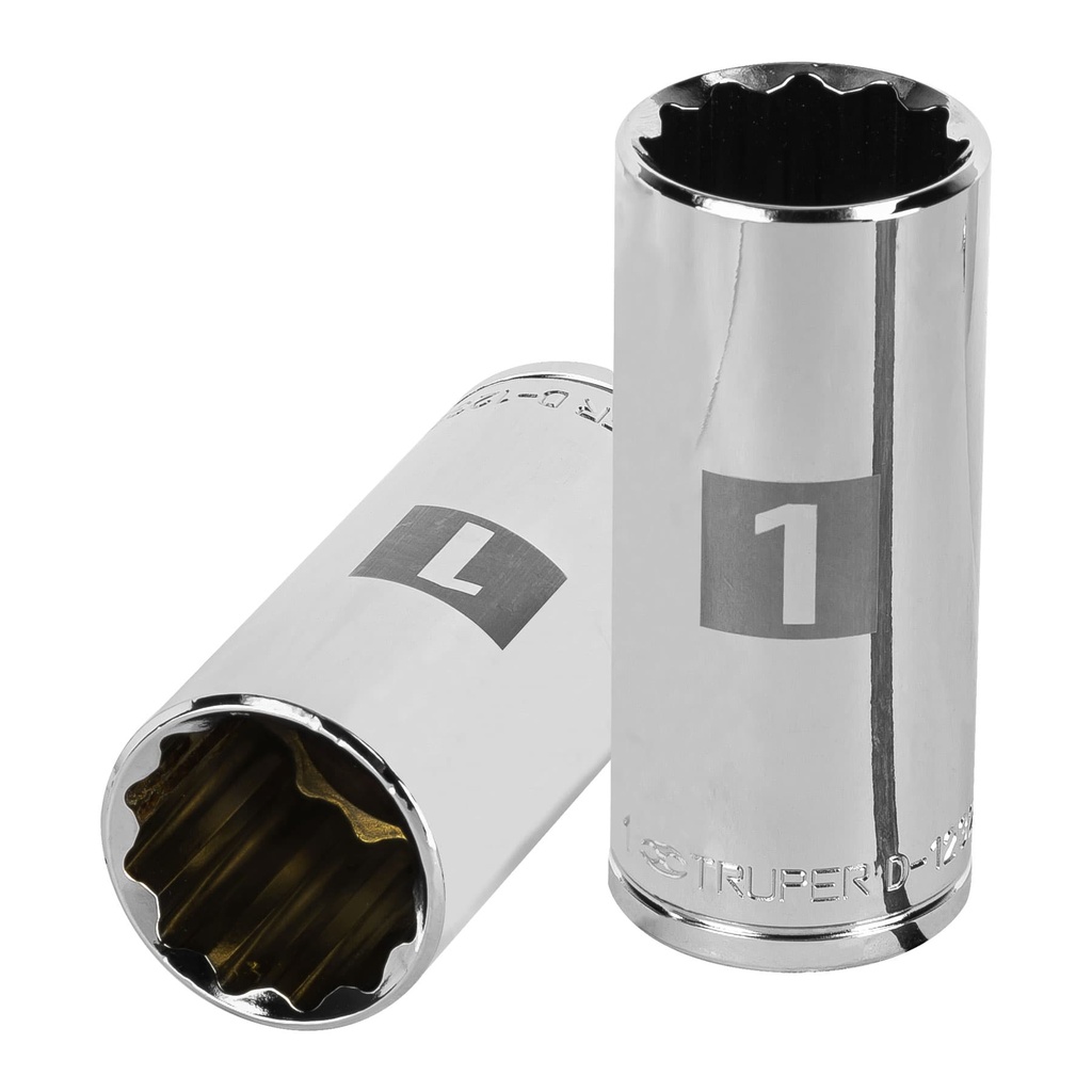 13370 / Dado largo de 1', 12 puntas, cuadro 1/2', Truper