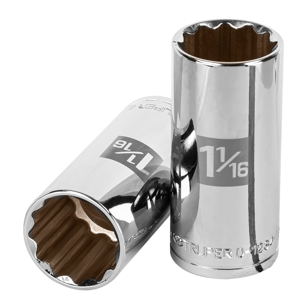 13371 / Dado largo de 1-1/16', 12 puntas, cuadro 1/2', Truper