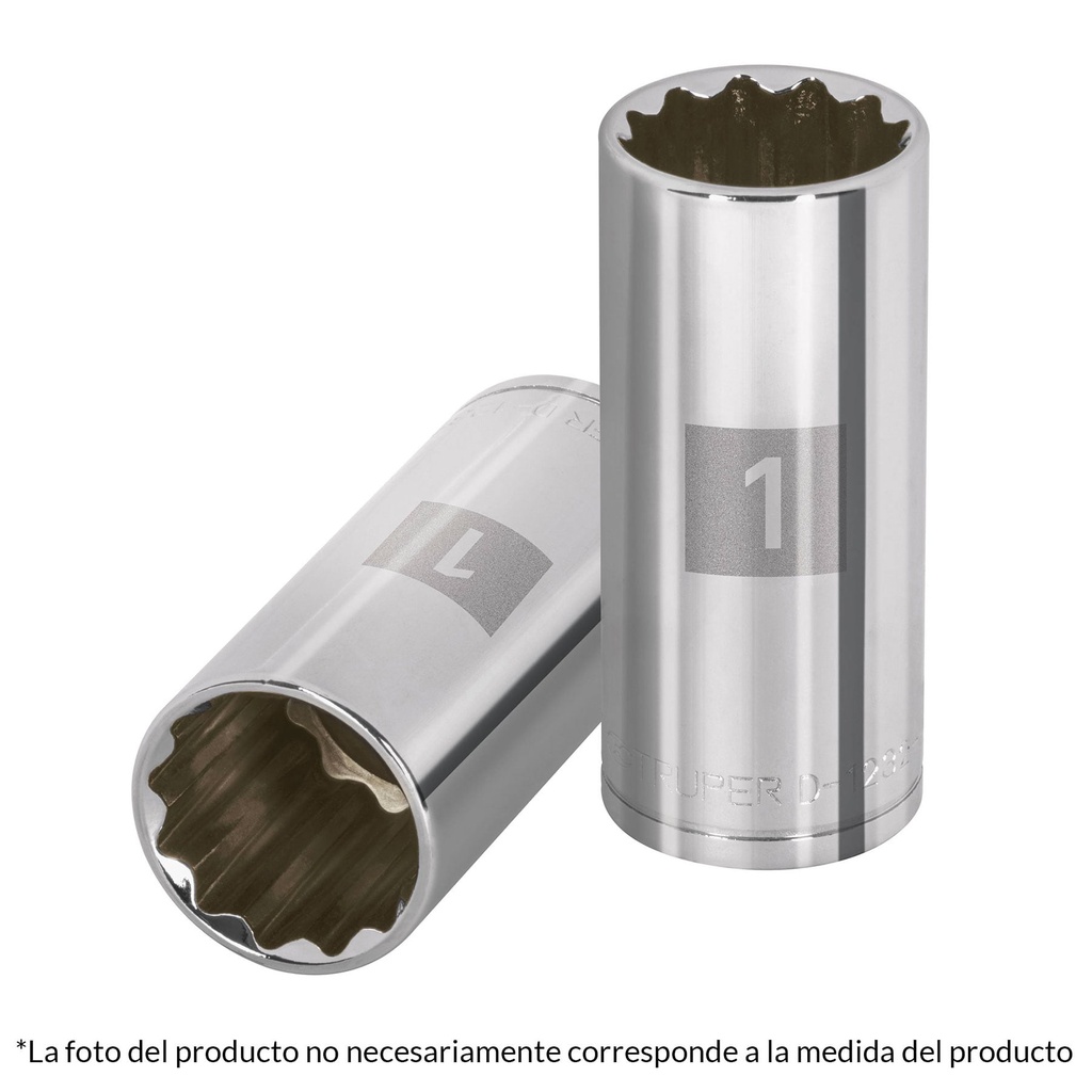 13372 / Dado largo de 1-1/8', 12 puntas, cuadro 1/2', Truper