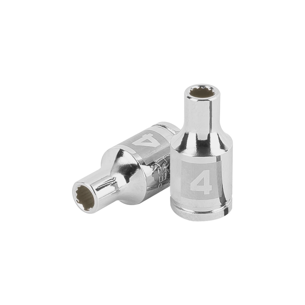 100973 / Dado de 4 mm, 12 puntas, cuadro 1/4', Truper