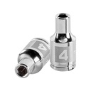 13166 / Dado de 4 mm, 6 puntas, cuadro 1/4', Truper