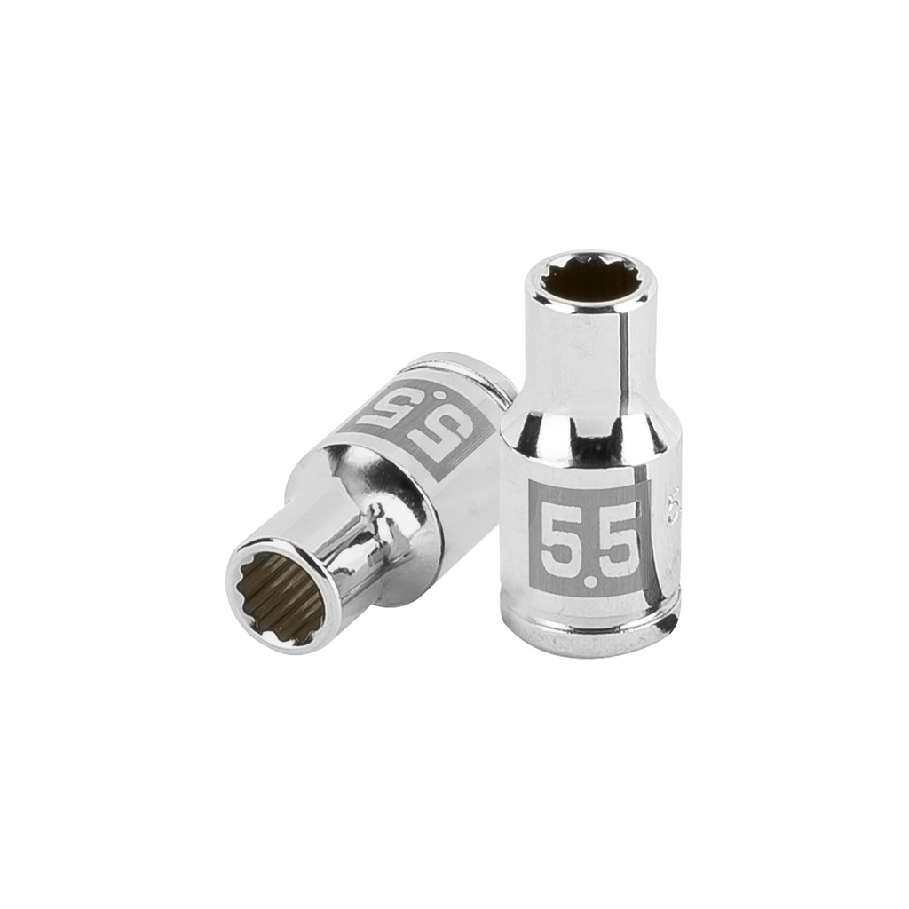 100975 / Dado de 5.5 mm, 12 puntas, cuadro 1/4', Truper