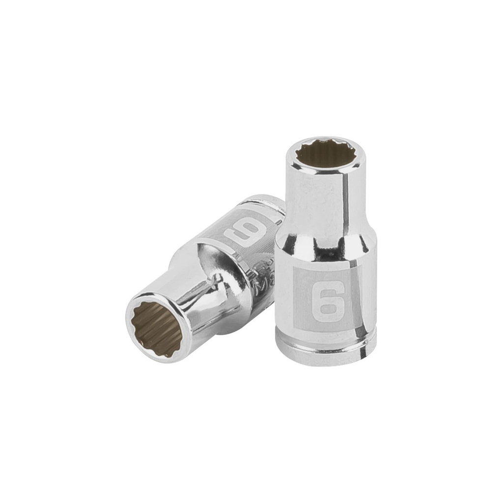 100978 / Dado de 6 mm, 12 puntas, cuadro 1/4', Truper