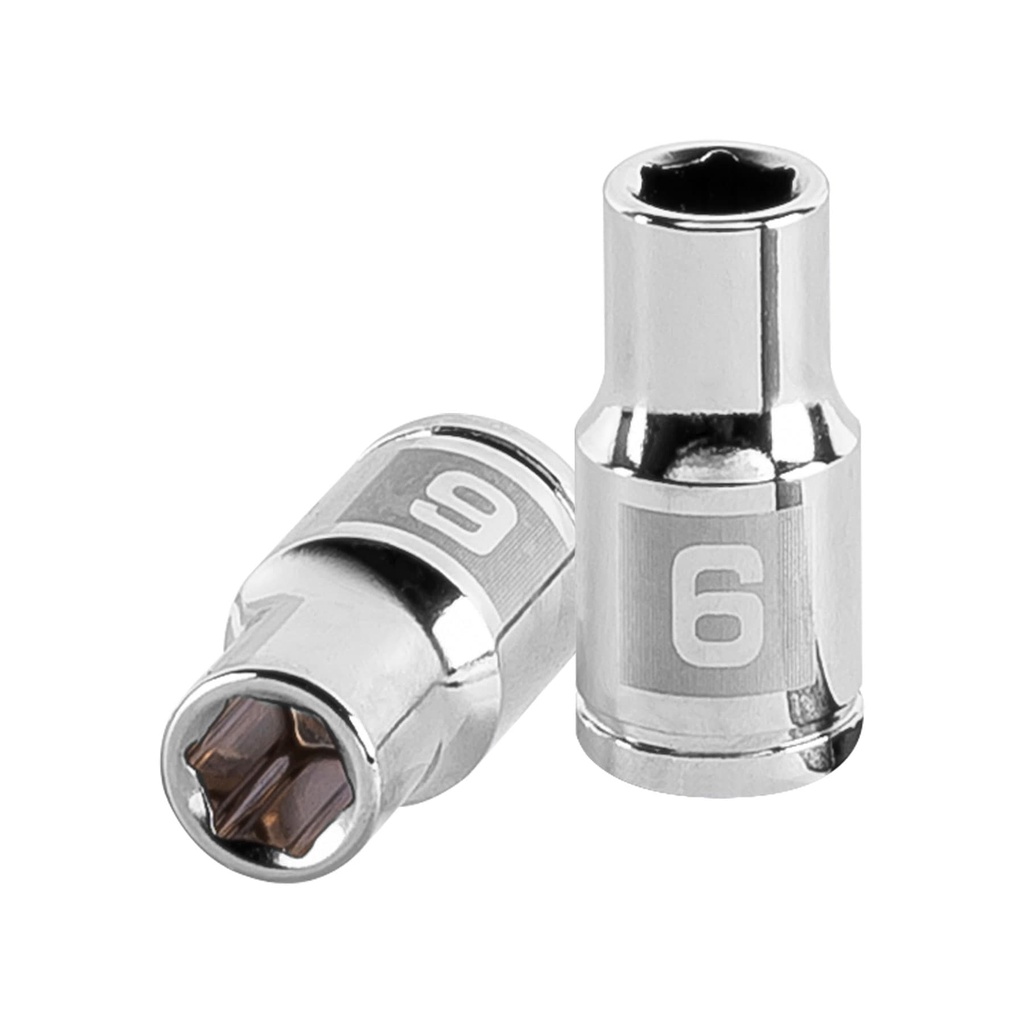 13168 / Dado de 6 mm, 6 puntas, cuadro 1/4', Truper