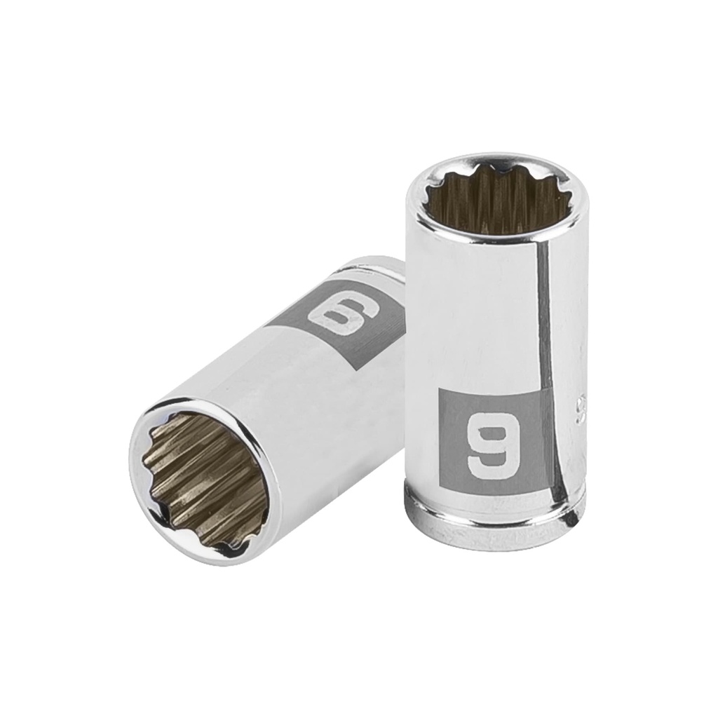 100981 / Dado de 9 mm, 12 puntas, cuadro 1/4', Truper