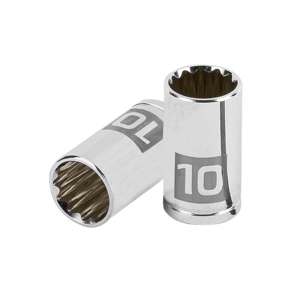 100982 / Dado de 10 mm, 12 puntas, cuadro 1/4', Truper