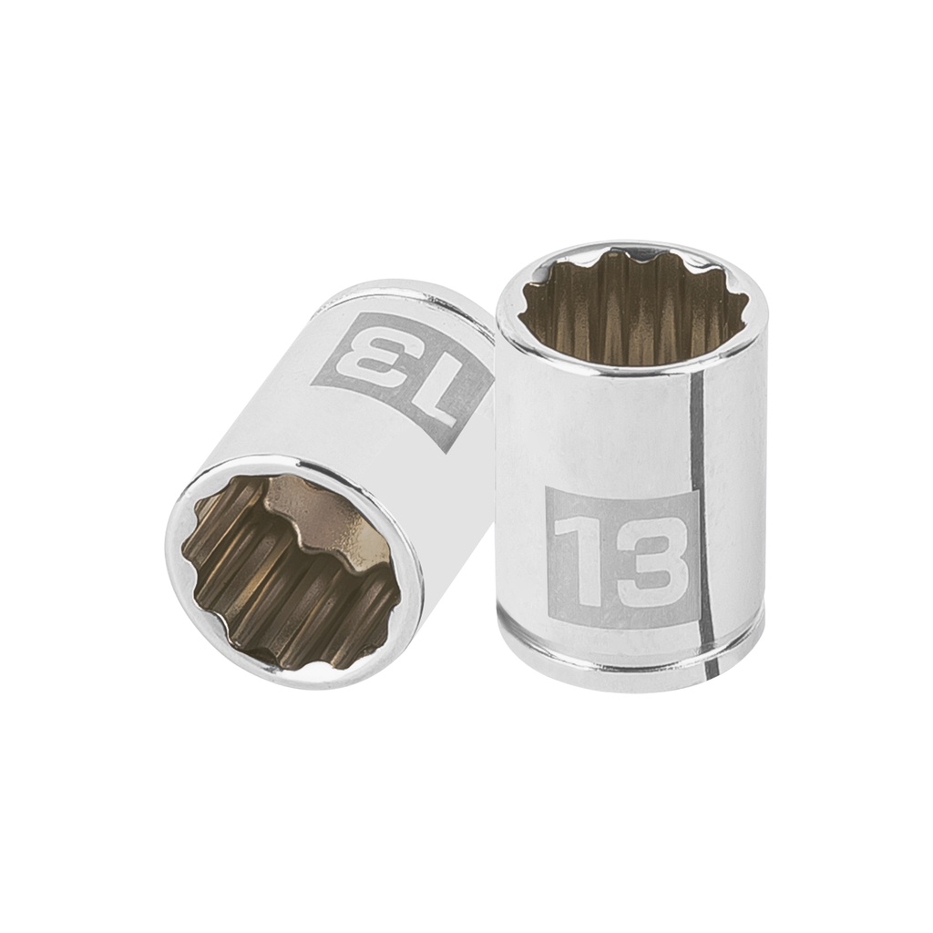 100987 / Dado de 13 mm, 12 puntas, cuadro 1/4', Truper
