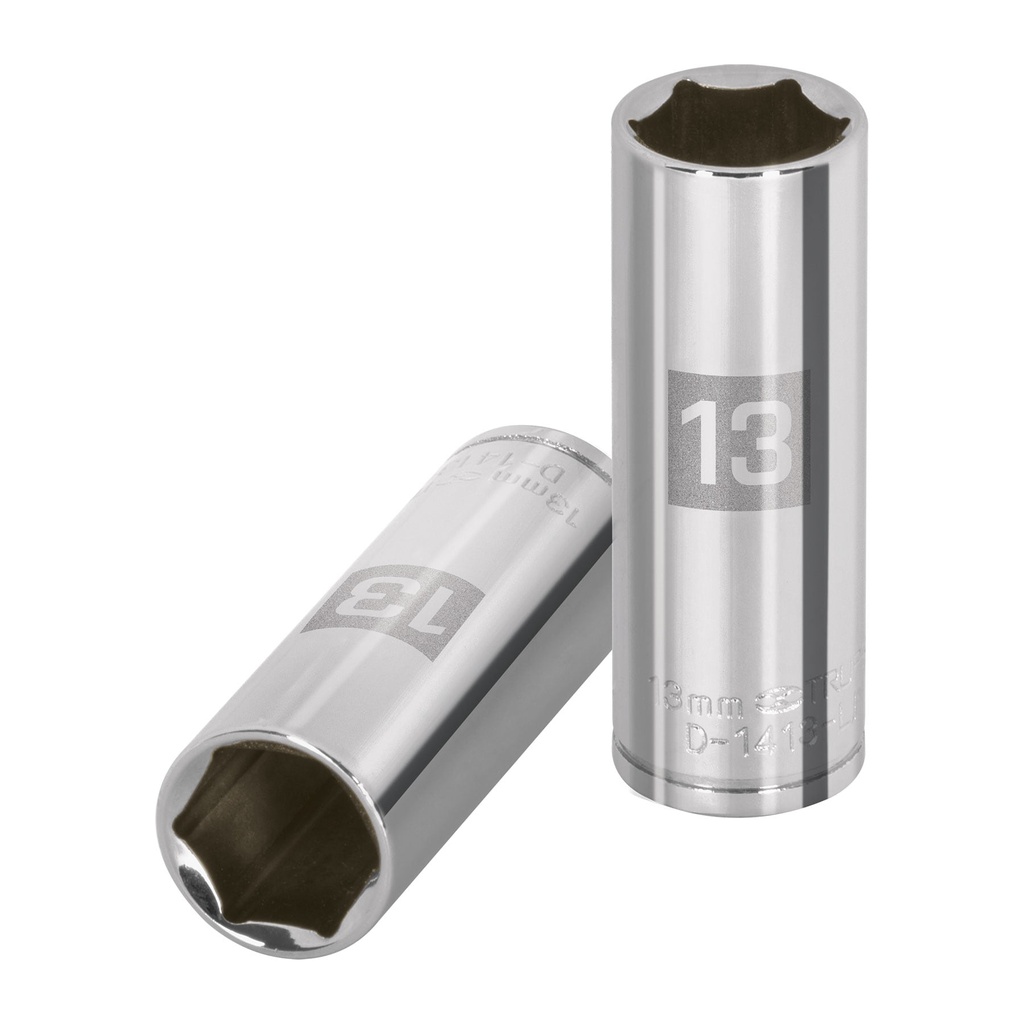 13207 / Dado largo de 13 mm, 6 puntas, cuadro 1/4', Truper