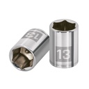 13175 / Dado de 13 mm, 6 puntas, cuadro 1/4', Truper