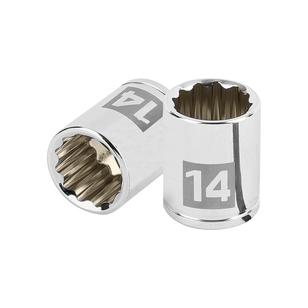 100953 / Dado de 14 mm, 12 puntas, cuadro 1/4', Truper