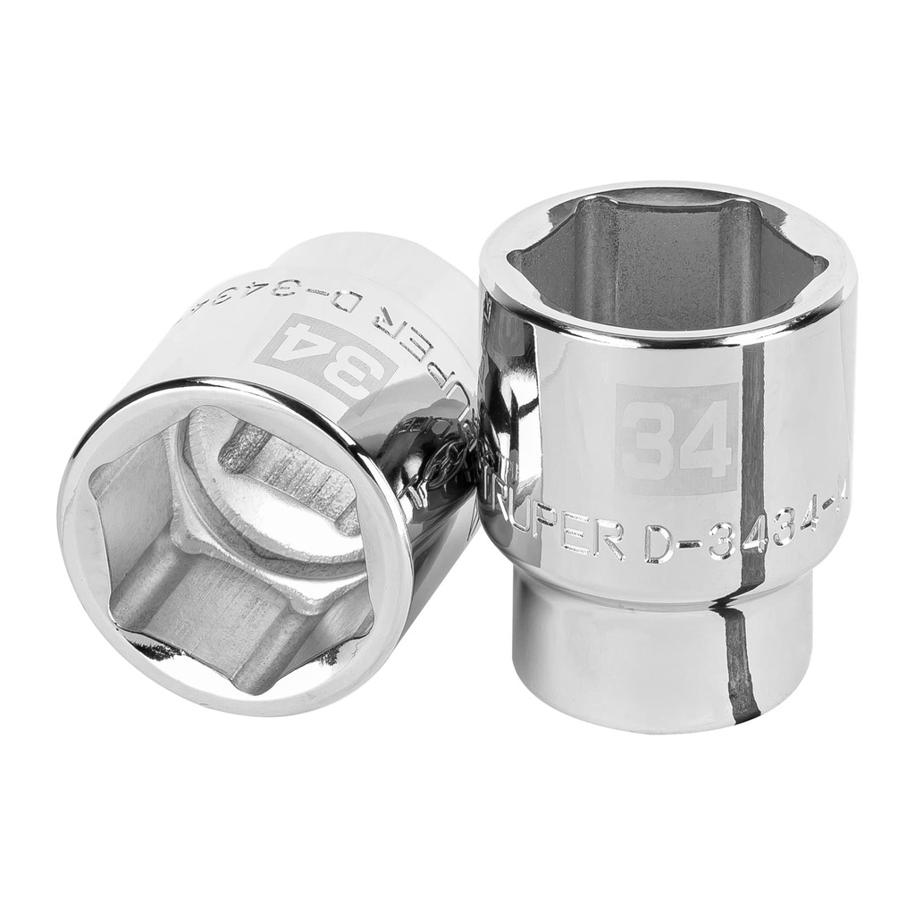 14985 / Dado de 34 mm, 6 puntas, cuadro 3/4', Truper