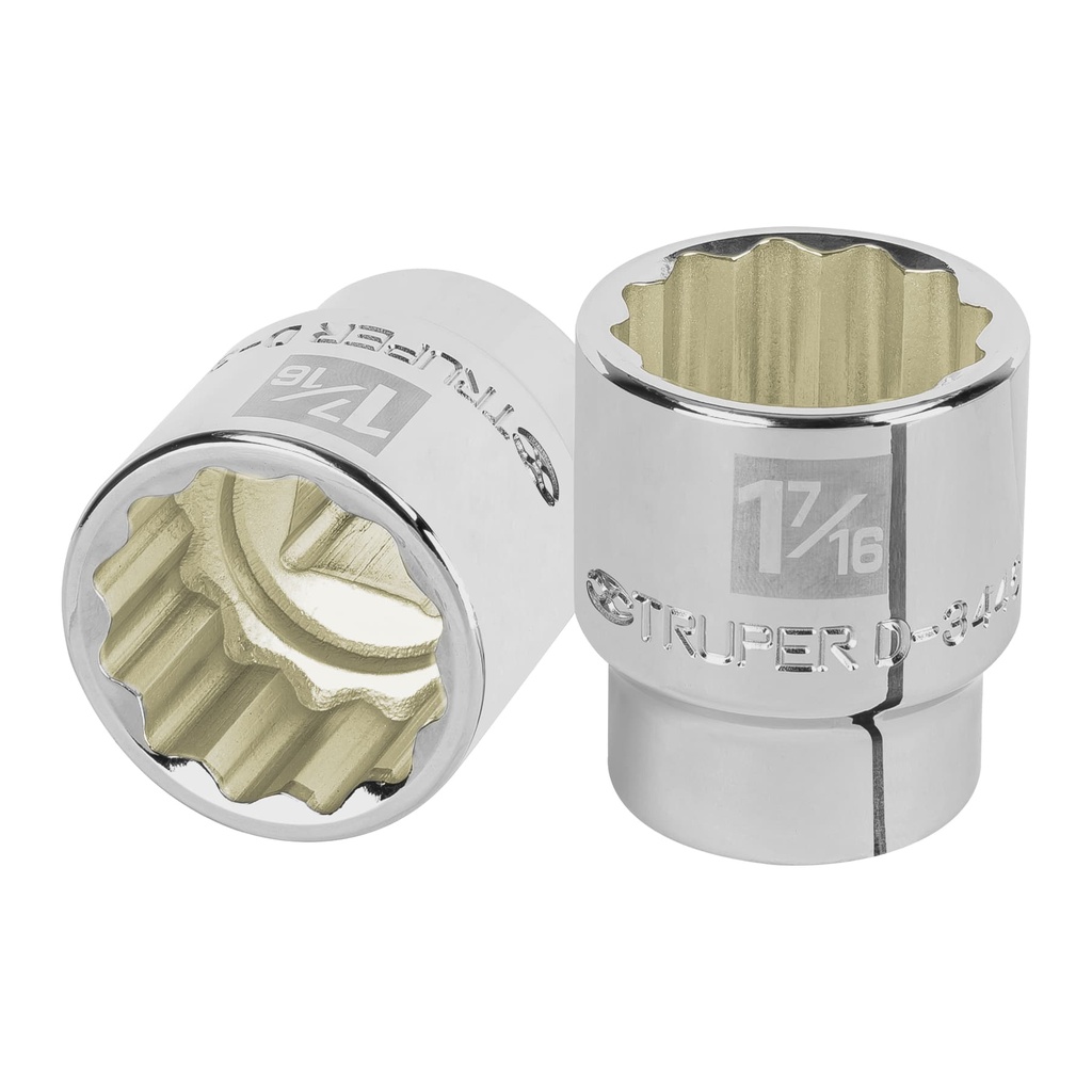 13861 / Dado de 1-7/16', 12 puntas, cuadro 3/4', Truper