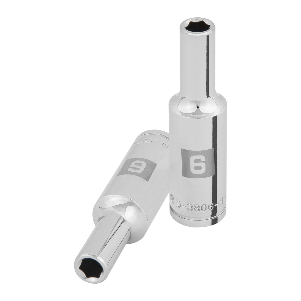 100991 / Dado largo de 6 mm, 6 puntas, cuadro 3/8', Truper