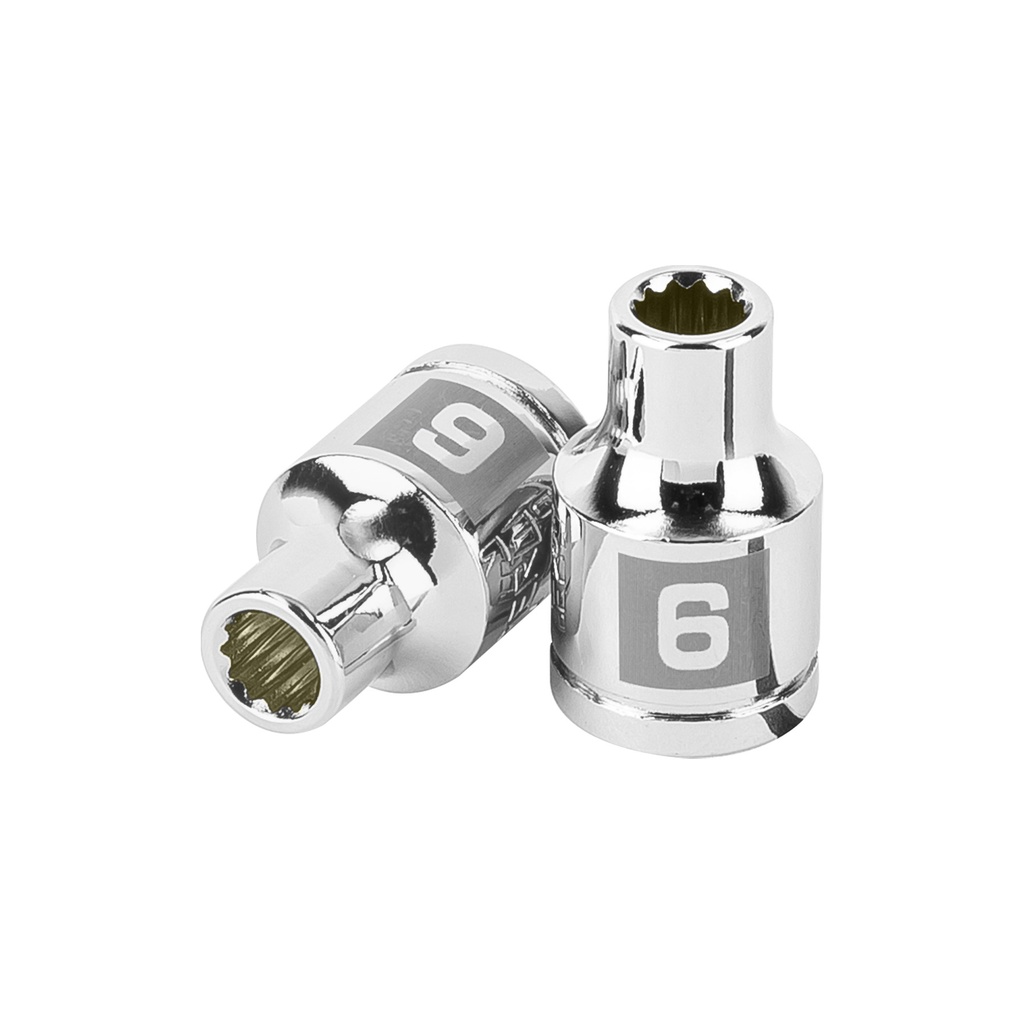 100996 / Dado de 6 mm, 12 puntas, cuadro 3/8', Truper