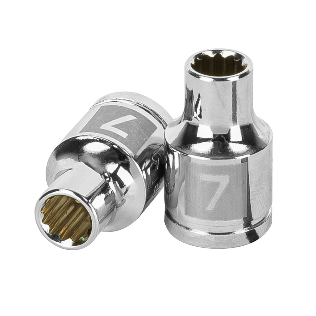 13627 / Dado de 7 mm, 12 puntas, cuadro 3/8', Truper