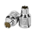 13627 / Dado de 7 mm, 12 puntas, cuadro 3/8', Truper