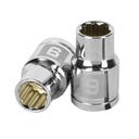 13629 / Dado de 9 mm, 12 puntas, cuadro 3/8', Truper