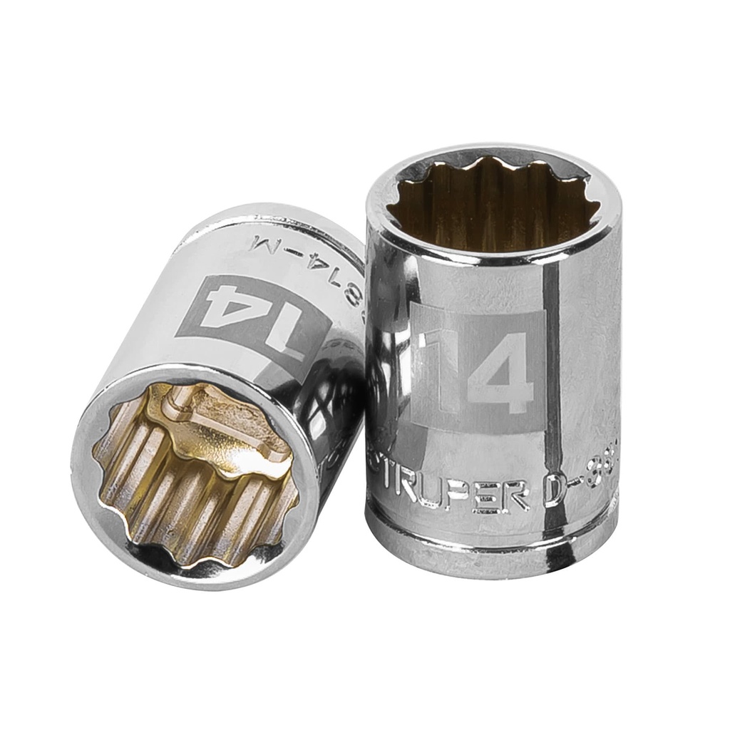 13634 / Dado de 14 mm, 12 puntas, cuadro 3/8', Truper