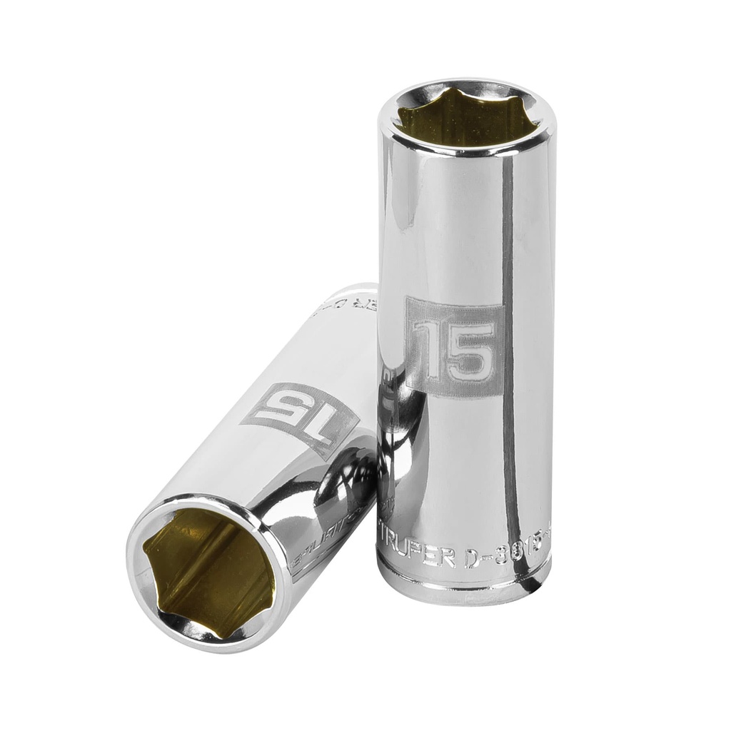 13775 / Dado largo de 15 mm, 6 puntas, cuadro 3/8', Truper
